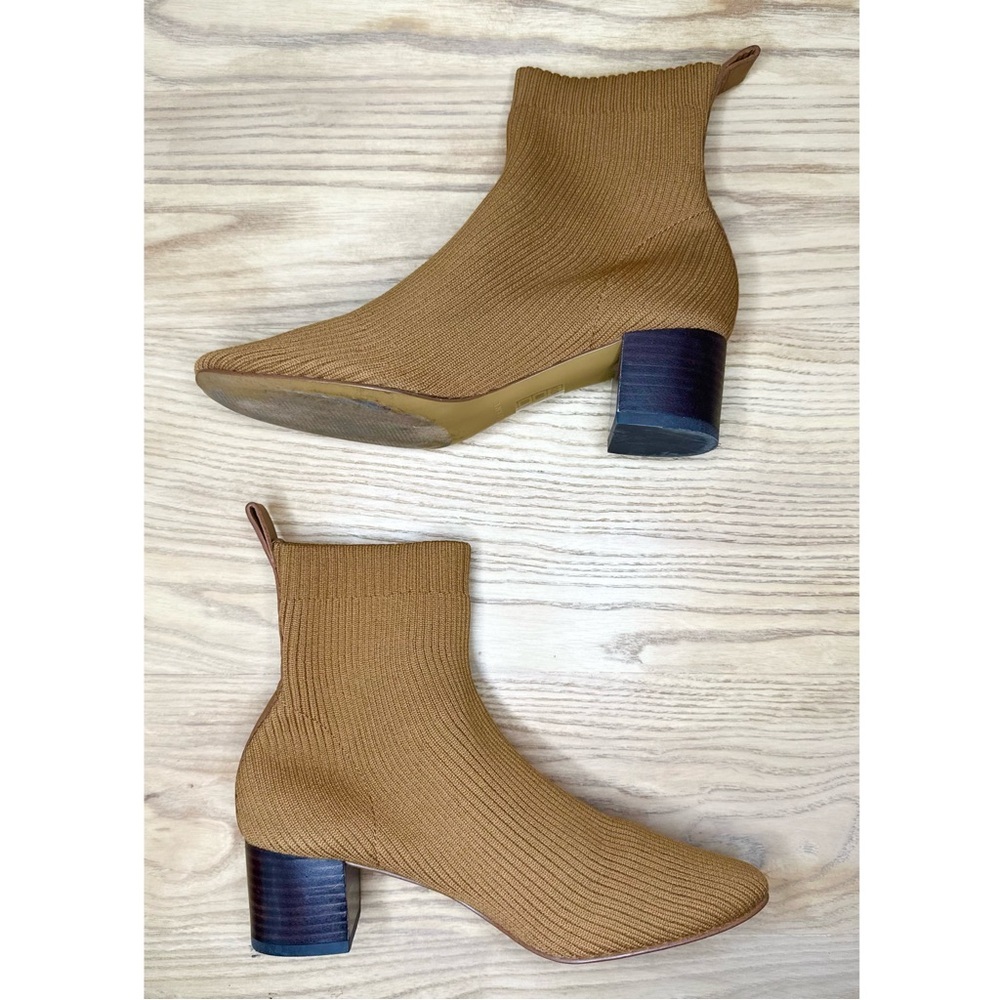 Everlane The Glove Boot Ribbed Knit Ankle Booties Tan Brown - Picture 7 of 13